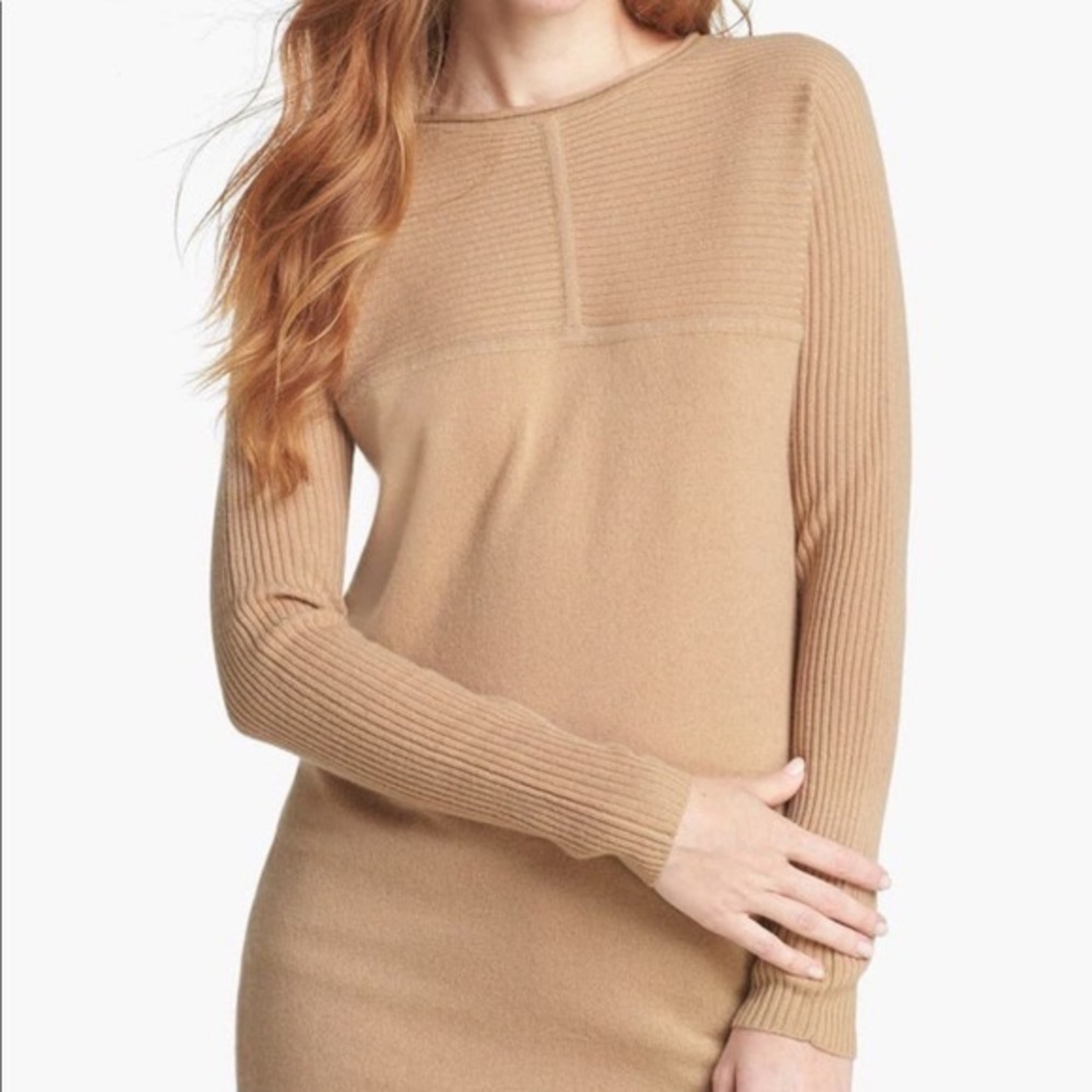 Tory Burch Deanna Cashmere Ribbed Knit Sweater Sz M